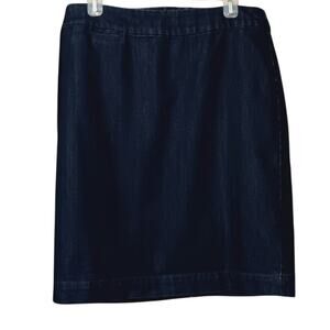 COLDWATER‎ CREEK Denim Jean Skirt Size 14 Dark Wash Straight Casual Work School
